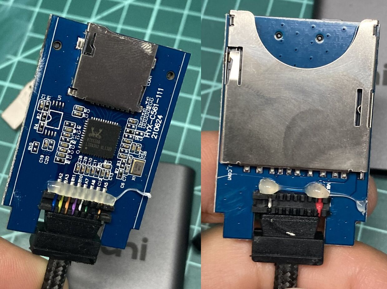 Teardown of USB-C SD Card Adapter - PCB Side