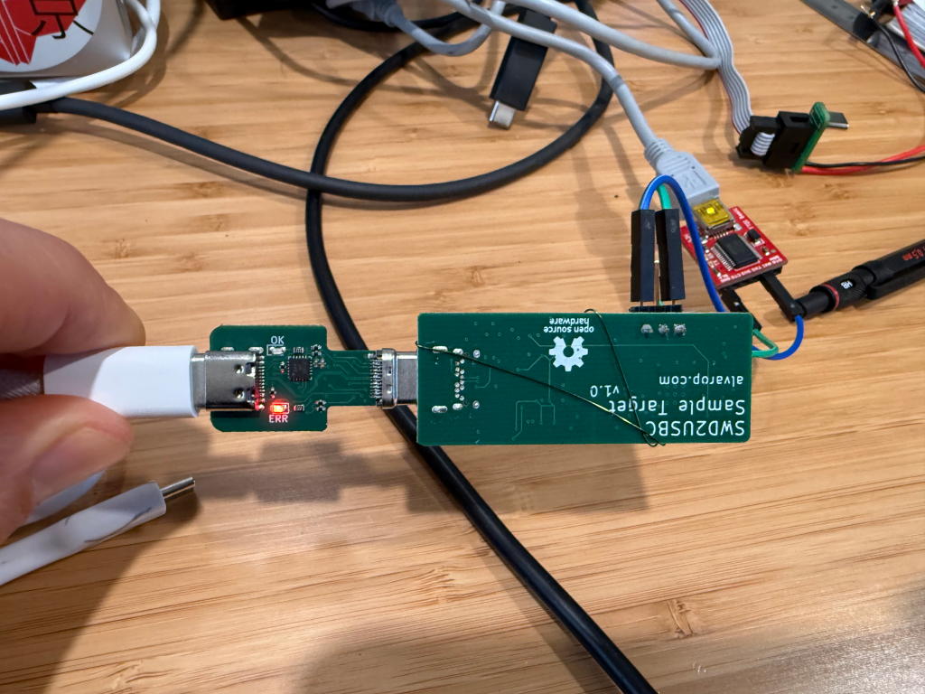 SWD2USBC Improperly Attached to Sample Target